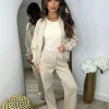 Amelia Bomber Zip Jacket & Straight Leg Joggers Set- Oatmeal