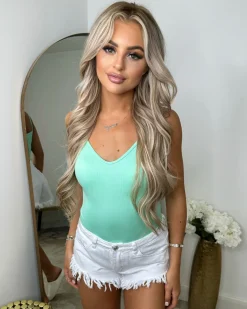 Ashley Spaghetti Strap Bodysuit - Mint