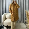 Aspen Quilted Pocket Detail Coat- Mustard