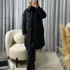 Aspen Quilted Pocket Detail Coat- Black