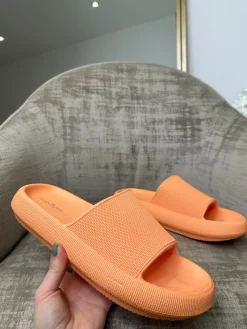 Brooklyn Textured Single Strap Slider - Orange