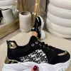 Delilah Patterned Detail Chunky Trainers - Black