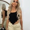 Ella Knitted Ribbed Corset Top - Black