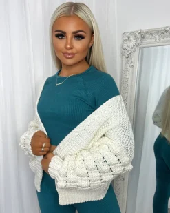 Jamie Short Bubble Sleeve Cardigan - Cream