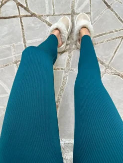 Kaci Ribbed Leggings - Bottle Green