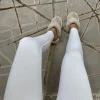 Kaci Ribbed Leggings - White