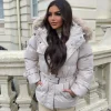 Kelsey Padded Faux Fur Hooded Coat - Beige