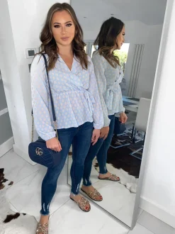 Laura Slight Distress Ankle & Knee Jeans - Dark Denim
