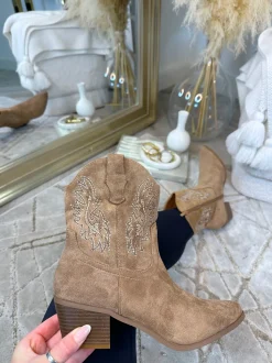 Mavi Block Heel Cowboy Boots - Camel