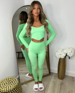 Miesha Corset Style Gym Set - Spring Green