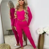 Miesha Corset Style Gym Set - Fuschia