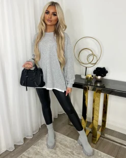 Neve Side Zip Detail Jumper - Grey