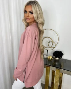 Neve Side Zip Detail Jumper - Pink