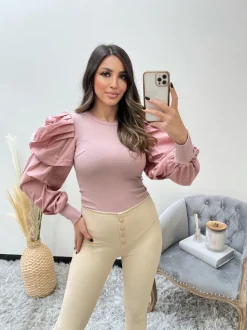 Sadie Puff Sleeve Top - Pink