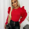 Sadie Puff Sleeve Top - Red
