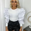 Sadie Puff Sleeve Top - White