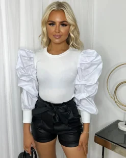 Sadie Puff Sleeve Top - White