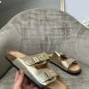 Selena Double Gold Buckle Sandals - Gold