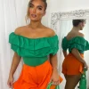 Sienna Flared Shorts - Bright Orange